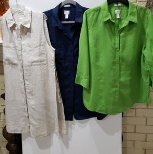 Women’s 2 ** Chico’s linen shirts lot of 3.